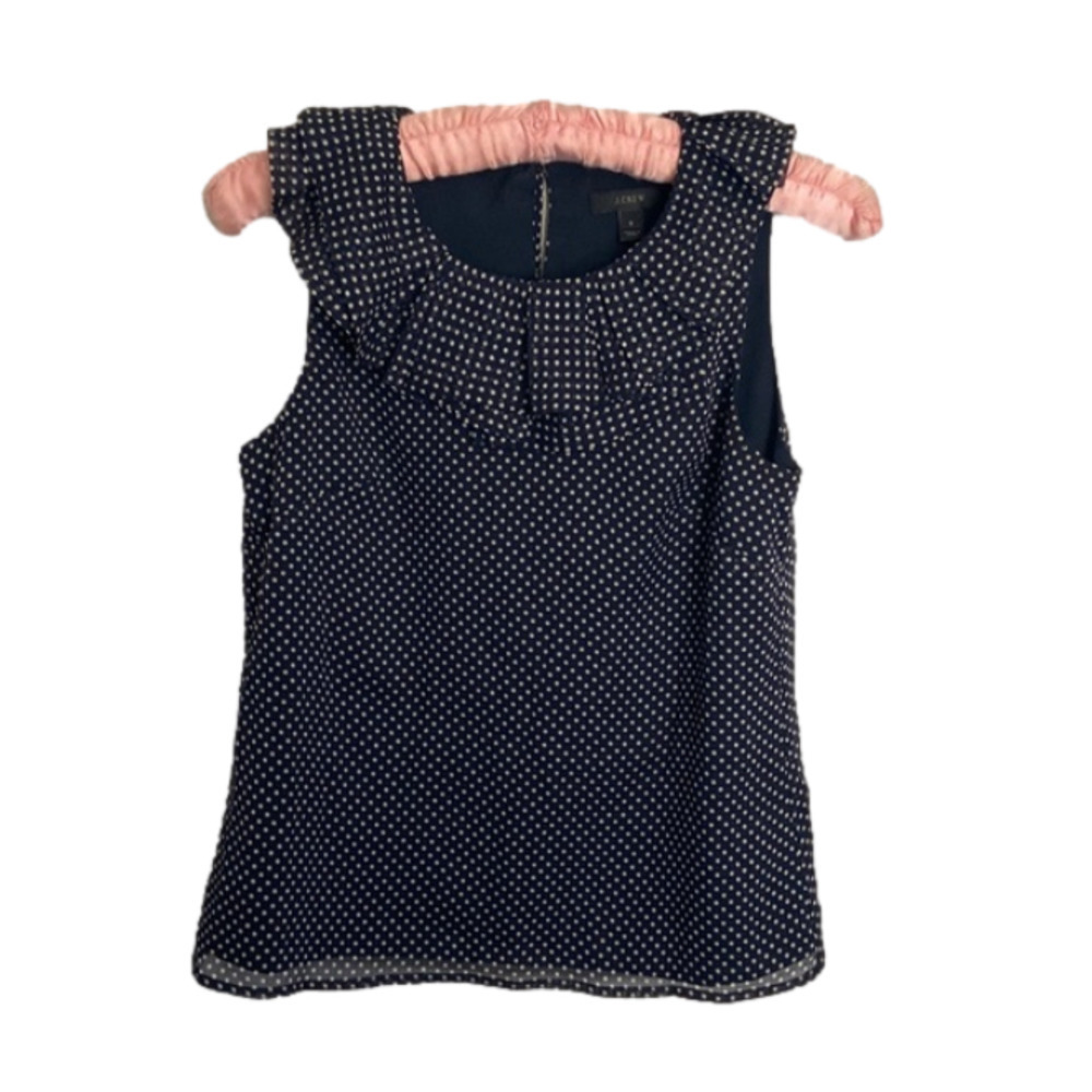 J. Crew Silk Polka Dot Keyhole Back Tank Style 32691